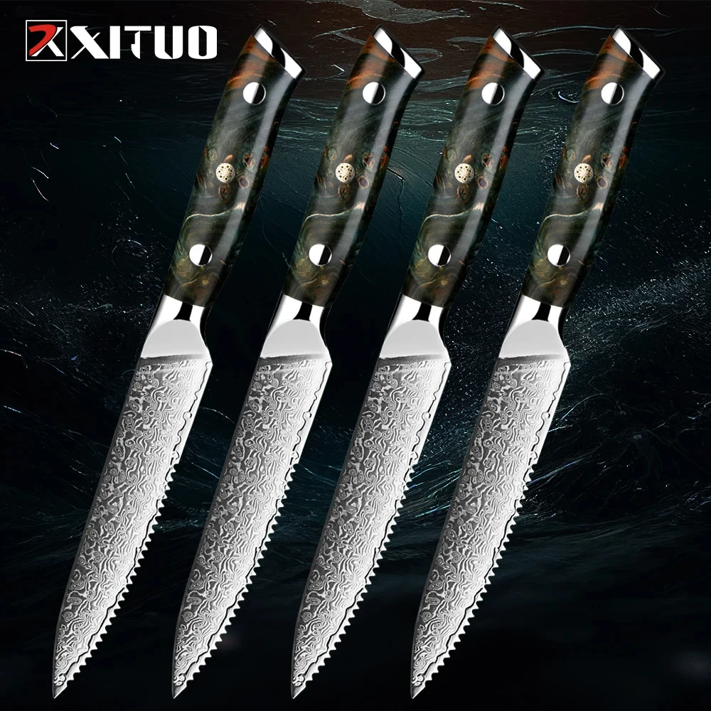 XITUO 8 inch Kitchen Chef Knife 67 Layers Japan VG10 Damascus High Carbon Steel Professional Meat Cutting Santoku Tool Cleaver