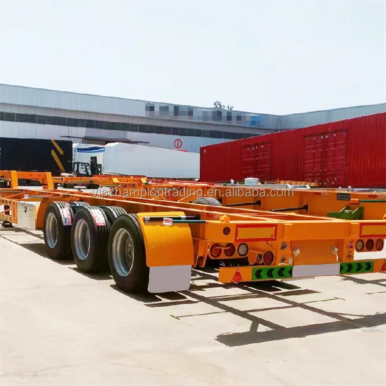 3 Axle Shipping Container Skeleton 40 Foot/feet Gooseneck Skeletal Chassis Semi Truck Trailer