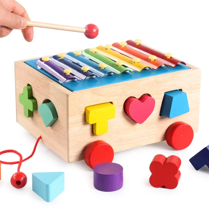 Baby Toys Educational Wooden Geometric Sorting Board Montessori Kids Educational Toys Building Puzzle Child Gift