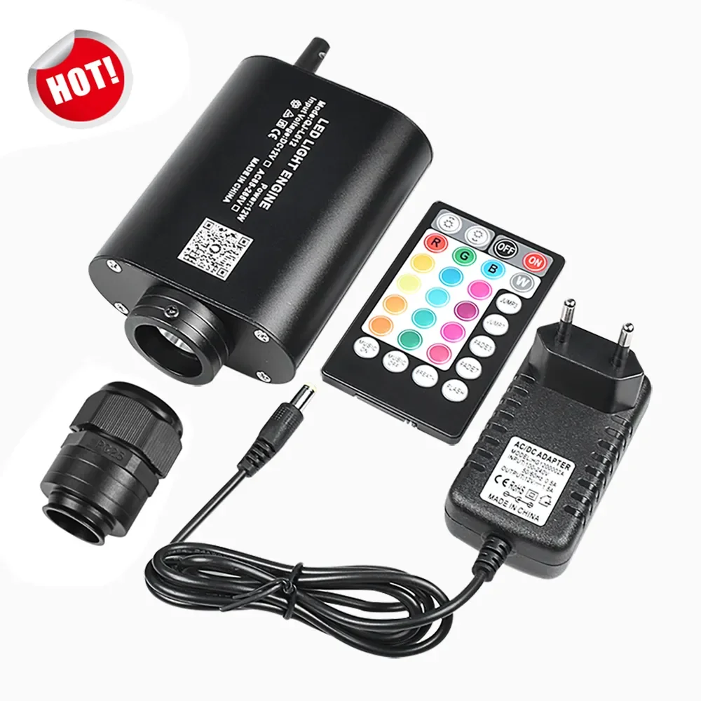 EU Plug 12W Blue tooth App Control RGBW LED Fiber Optic Engine/illuminator Fiber Optic LED Strip Light with Music mode