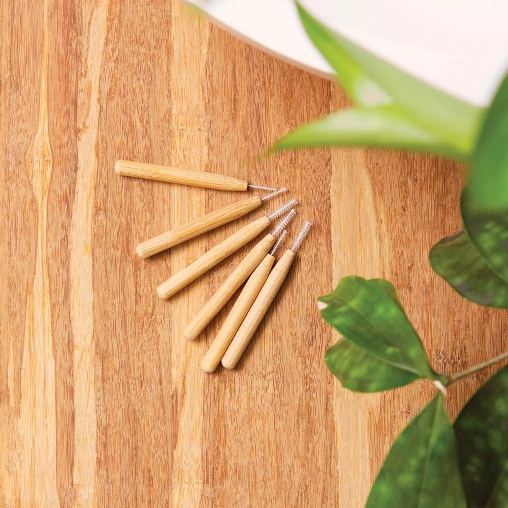 2024 Eco-friendly Nylon Interdental Brush Zero Waste Bamboo Wood Toothbrush for Adults Clean Feature