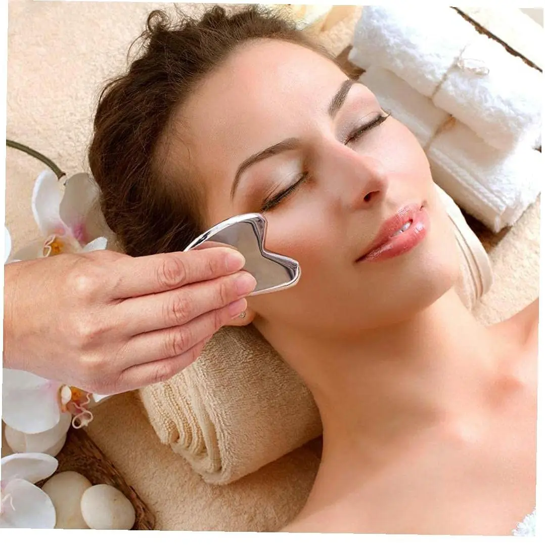 Stainless Steel Gua Sha Scraping Massage Tool Guasha Stainless Steel Myofascial Massage Board for Soft Tissue and Pain Relief