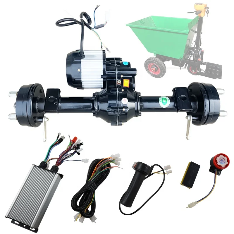 48V 700W 800W 1000W electric drive axle reducer brushless motor drum brake differential trike rear axle kit