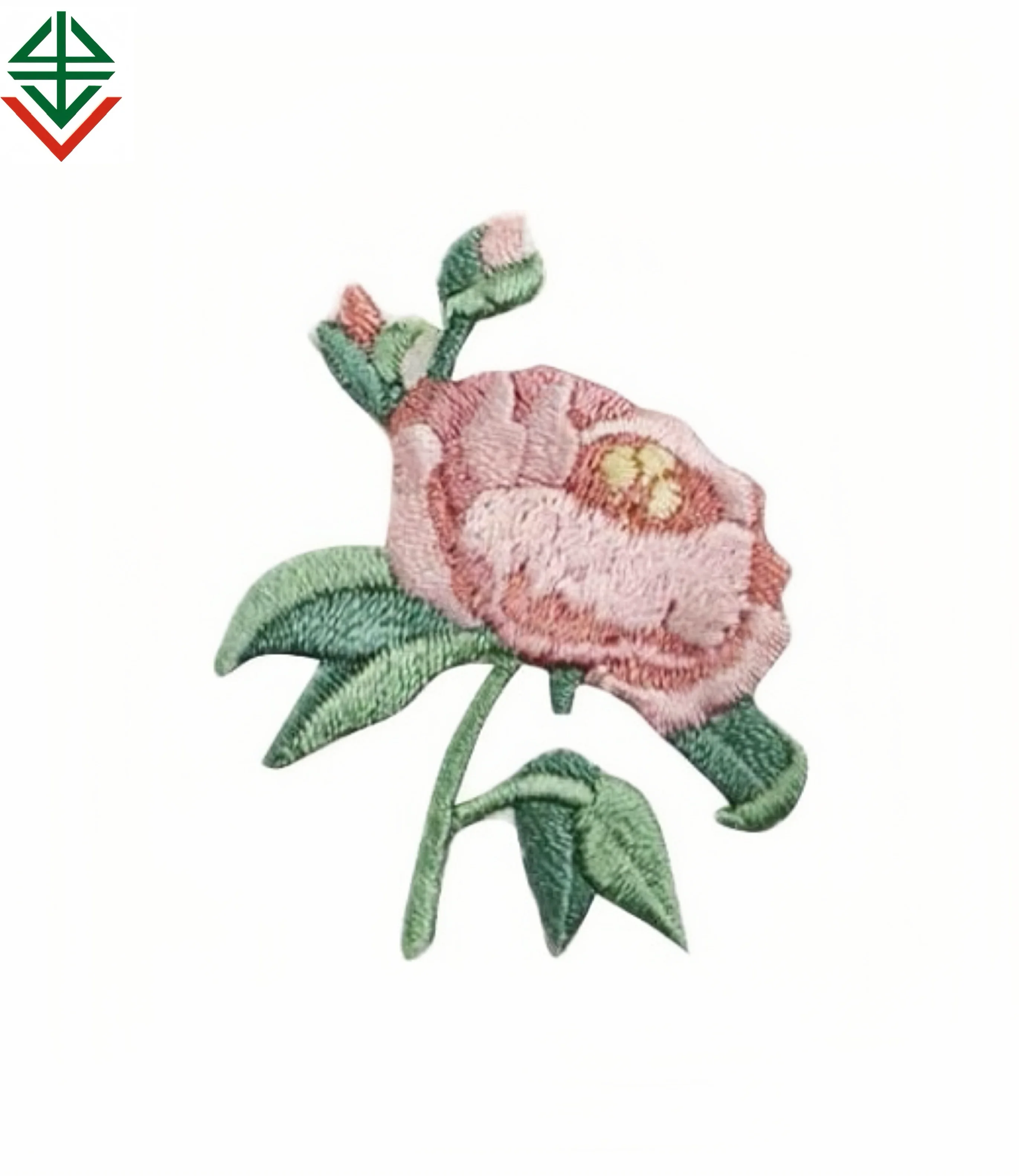 3d Puff rose Flower Bouquet Decoration Embroidery Patch Iron on Custom Logo Patches Embroidery