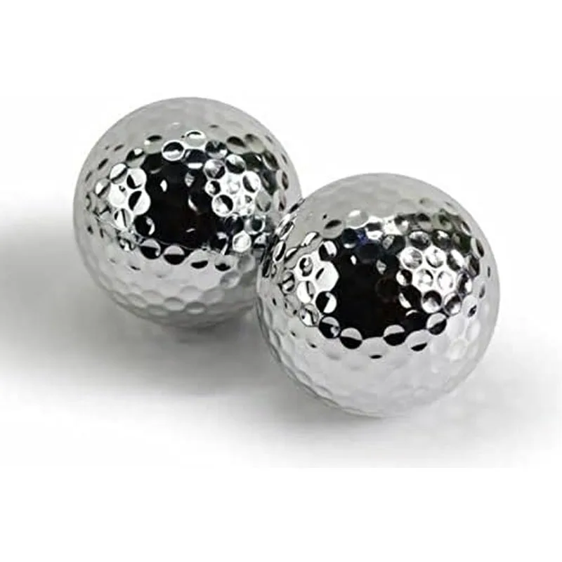 High Quality Gold or Silver Color Plating Golf Balls pelotas de golf personalizadas Wholesales OEM Golf Balls