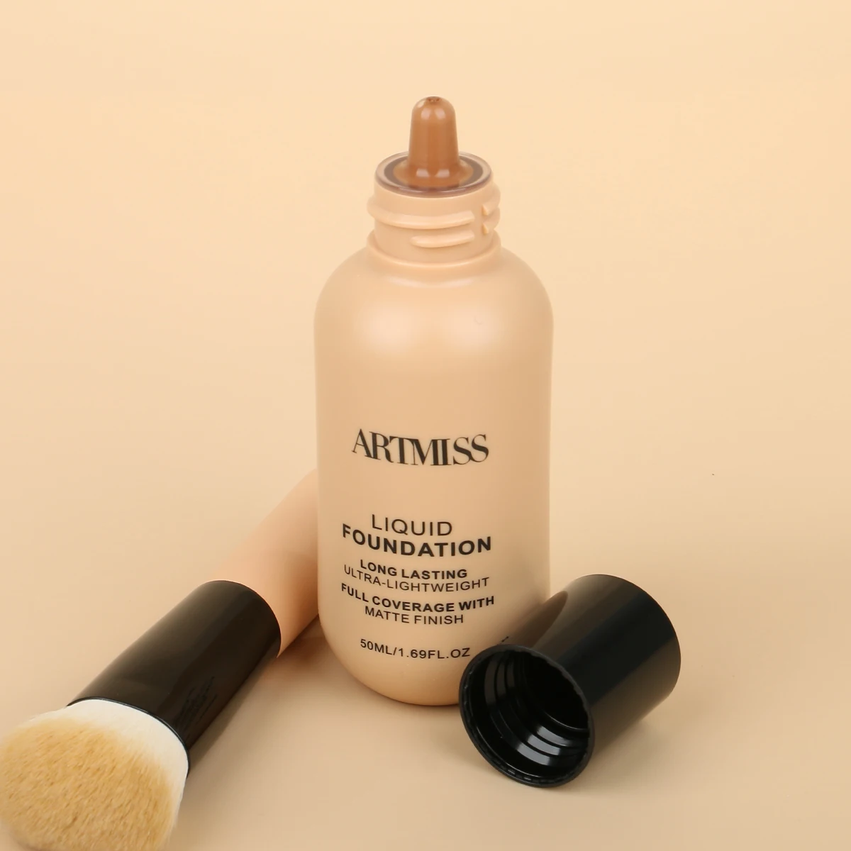 best seller  square  bottle  full coverage concealer foundation matte bb  with brush liquid foundation