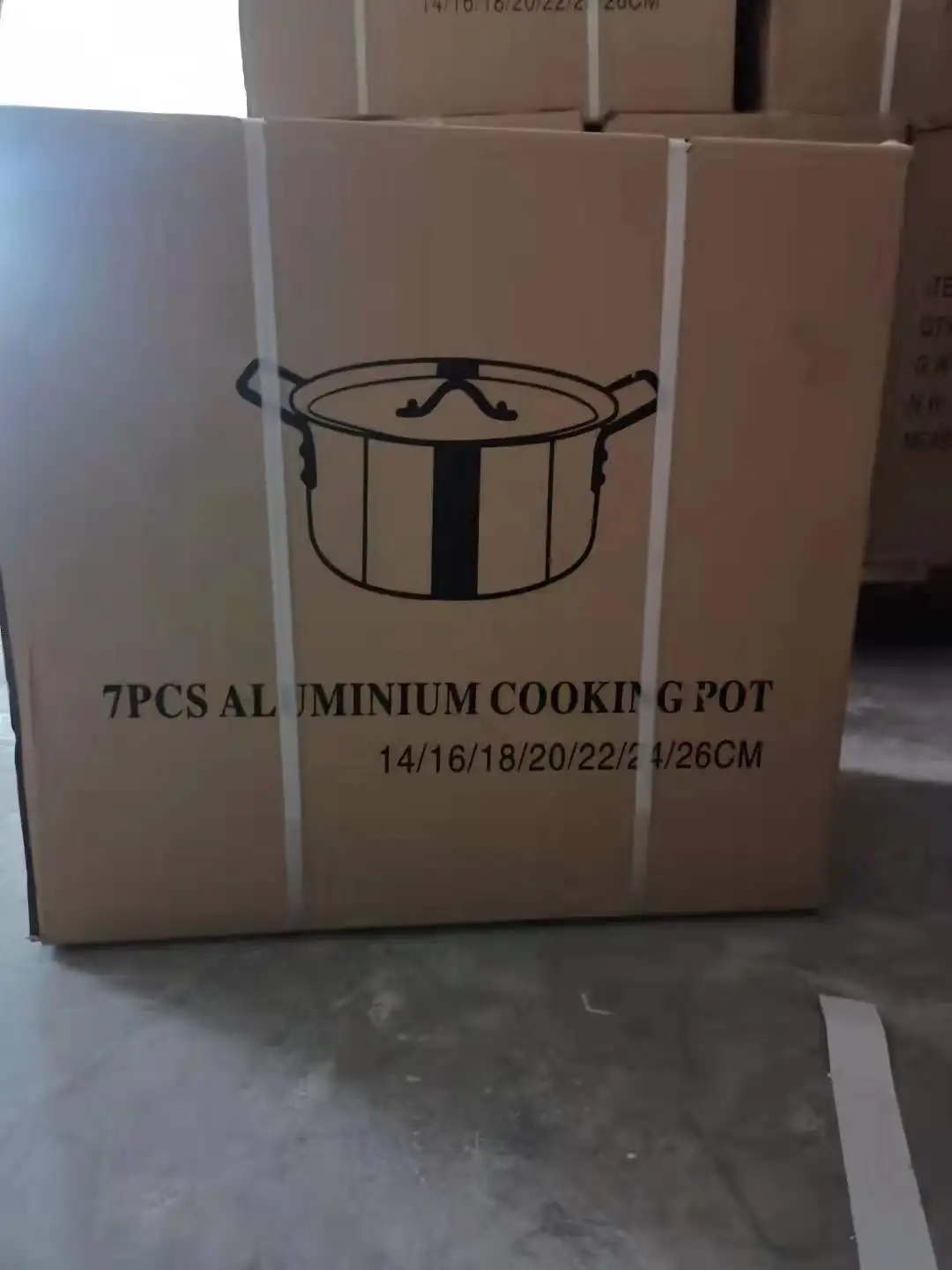 Hot sale Aluminum 7pcs stockpot Cookware sets double handle with Lid