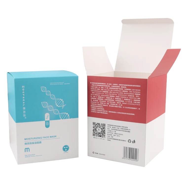 Wholesale custom printing skin care facial mask Carton Box Packaging