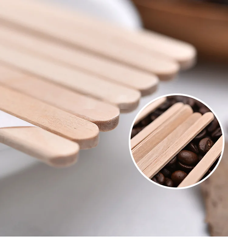 Coffee Stirrers Disposable Wooden Coffee Stir Sticks - Biodegradable Eco-Friendly Round-End  Wooden Stir Sticks
