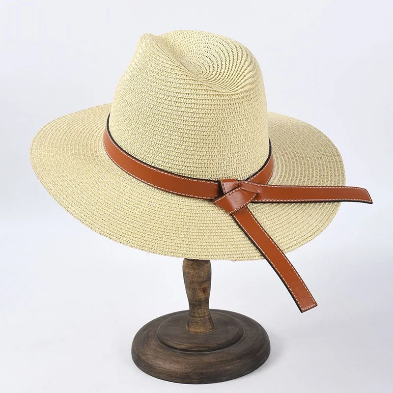 
Wholesale 2021 fashion girl spring summer straw hat unisex solid color outdoor summer sun travel beach top hat for men 
