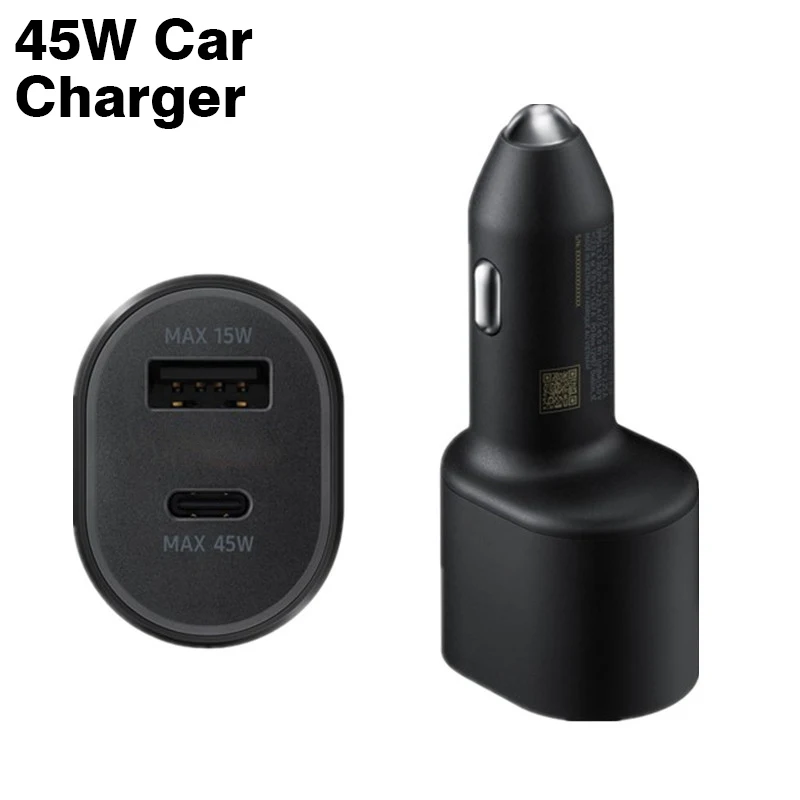 Type-c Adapter USB-C Original PD 45W 15W Dual USB Adaptive for Samsung Fast Charger S23 S20 S22 Ultra Z Fold 2 3 4 Car Charger