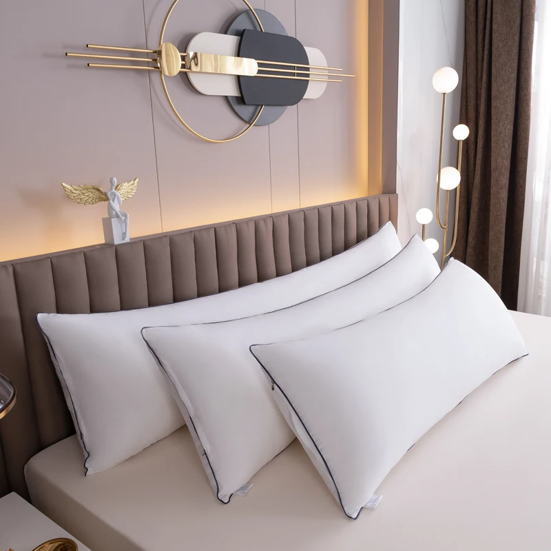 long pillow Cooling Luxury white Hotel Collection Bed Pillows Factory Customized double bed pillows for sleeping
