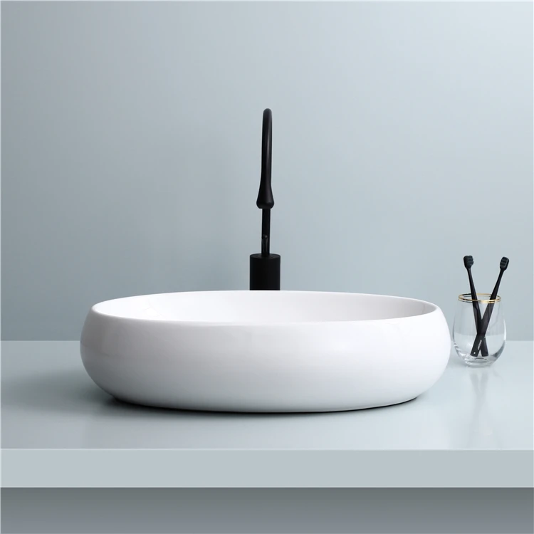 
Wholesale modern bathroom vanity fashion oval ceramic above counter basin 