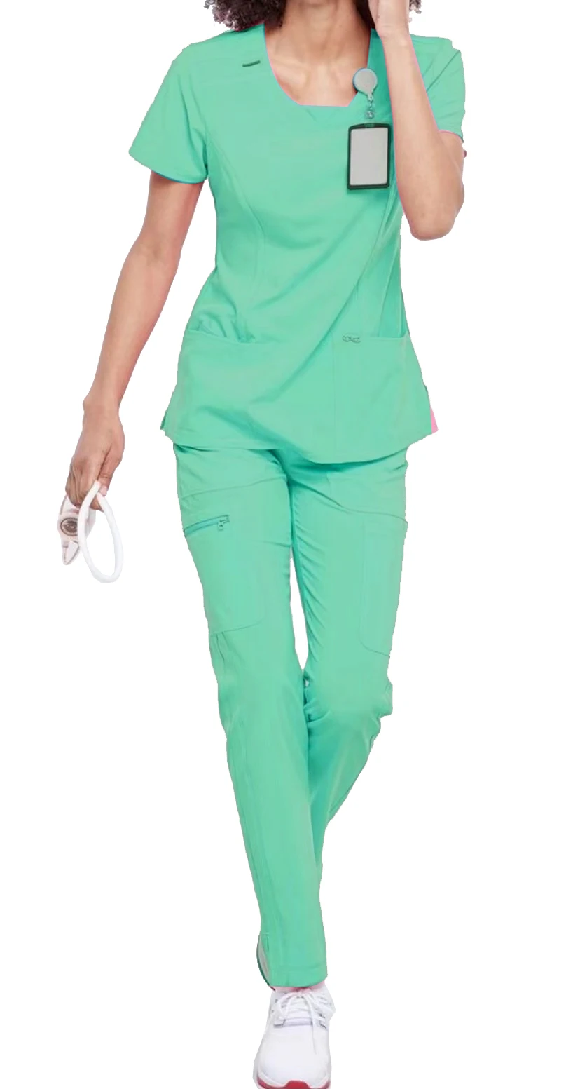 Fashionable Joggers Spandex Medical Scrubs Sets Hospital Scrub Uniform Nurse Uniforms Suits 2021 Style Customized Woven for Men