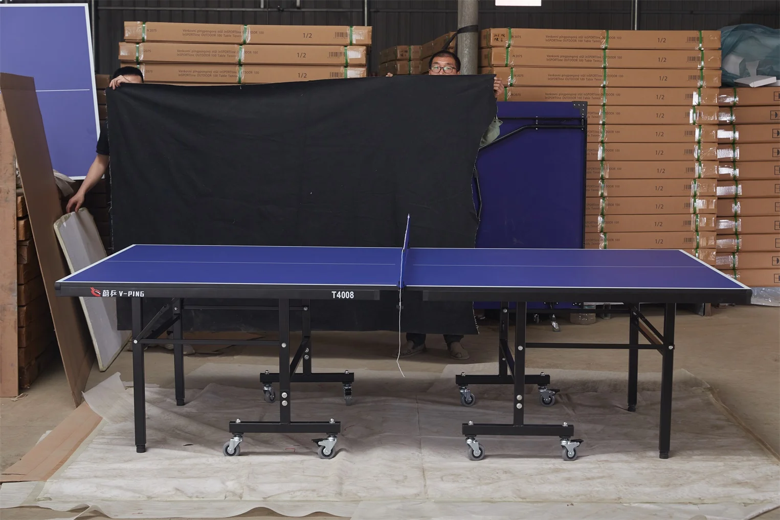 China Factory Cheap Professional 15mm Blue Movable Outdoor Sports Equipment Table Tennis Products Indoor Pingpong Table