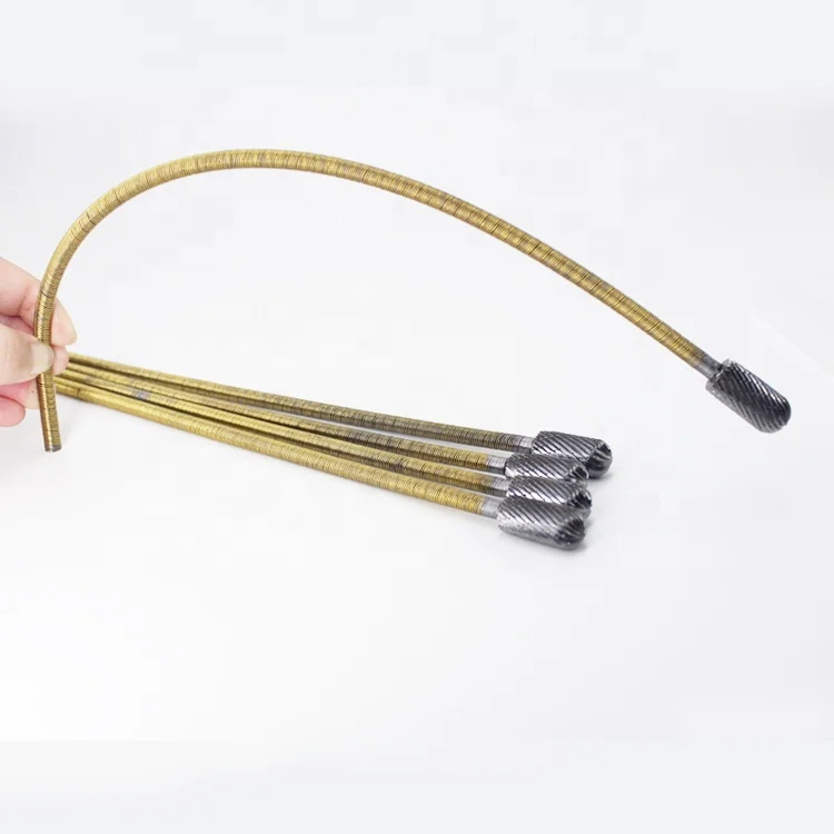 350mm extra long shank carbide burrs 6mm Flexible Shaft Carbide Rotary Burr File for Polishing Turbine Blades