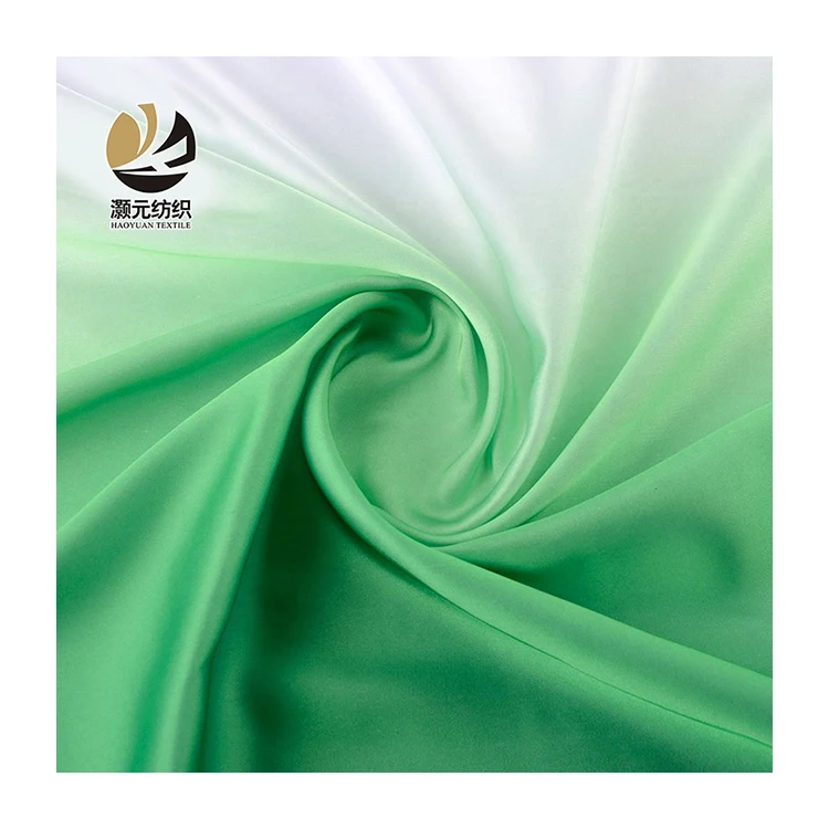 Полиэстер, зеленый градиент, золотой поставщик, чистый шифон с принтом, Ткань Двор для женского платья