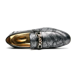 Slip-on Unique Designer Fashion Size 14 Men Dress Formal Python pattern Loafers Shoes Wedding Oxford