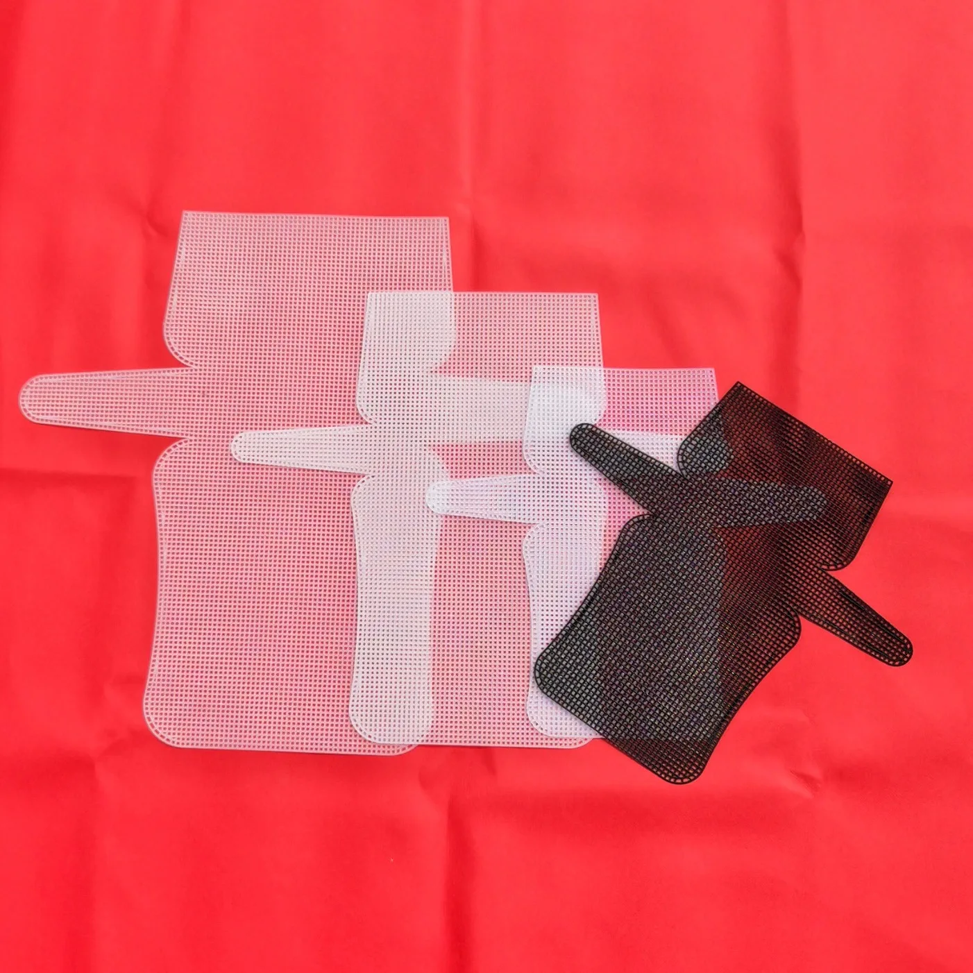 Wholesale DIY hand-woven plastic mesh crochet bag mesh coral velvet yarn bag