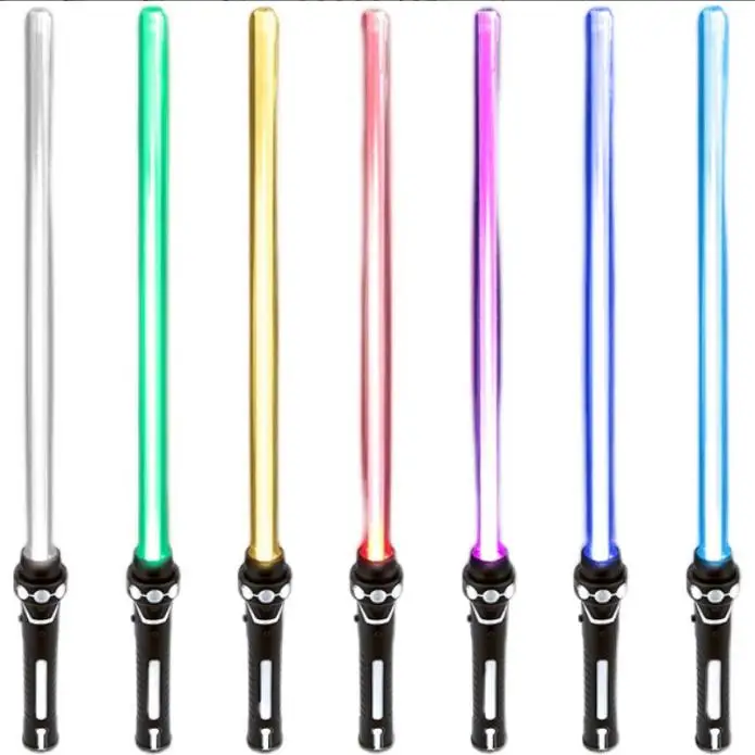 2-in-1 Stretch Retracted  Light Up Saber Sword Realistic Handle LED Dual  Swords  with  FX Sound for  Fighters Warriors
