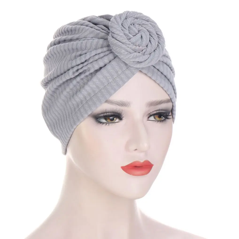 
4749 New Women Knotted Turban Braided Winding Muslim Scarf Indian Africa Hijab Scarf Milk Silk Turban Headdress Hats 