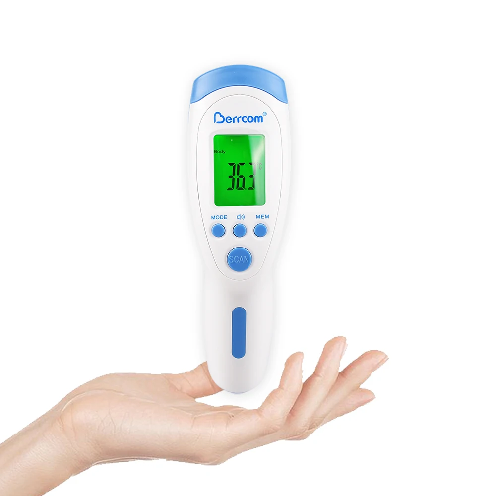 Berrcom Non-Contact LCD Digital Thermometer Fever Handheld Infrared Forehead Body Thermometer