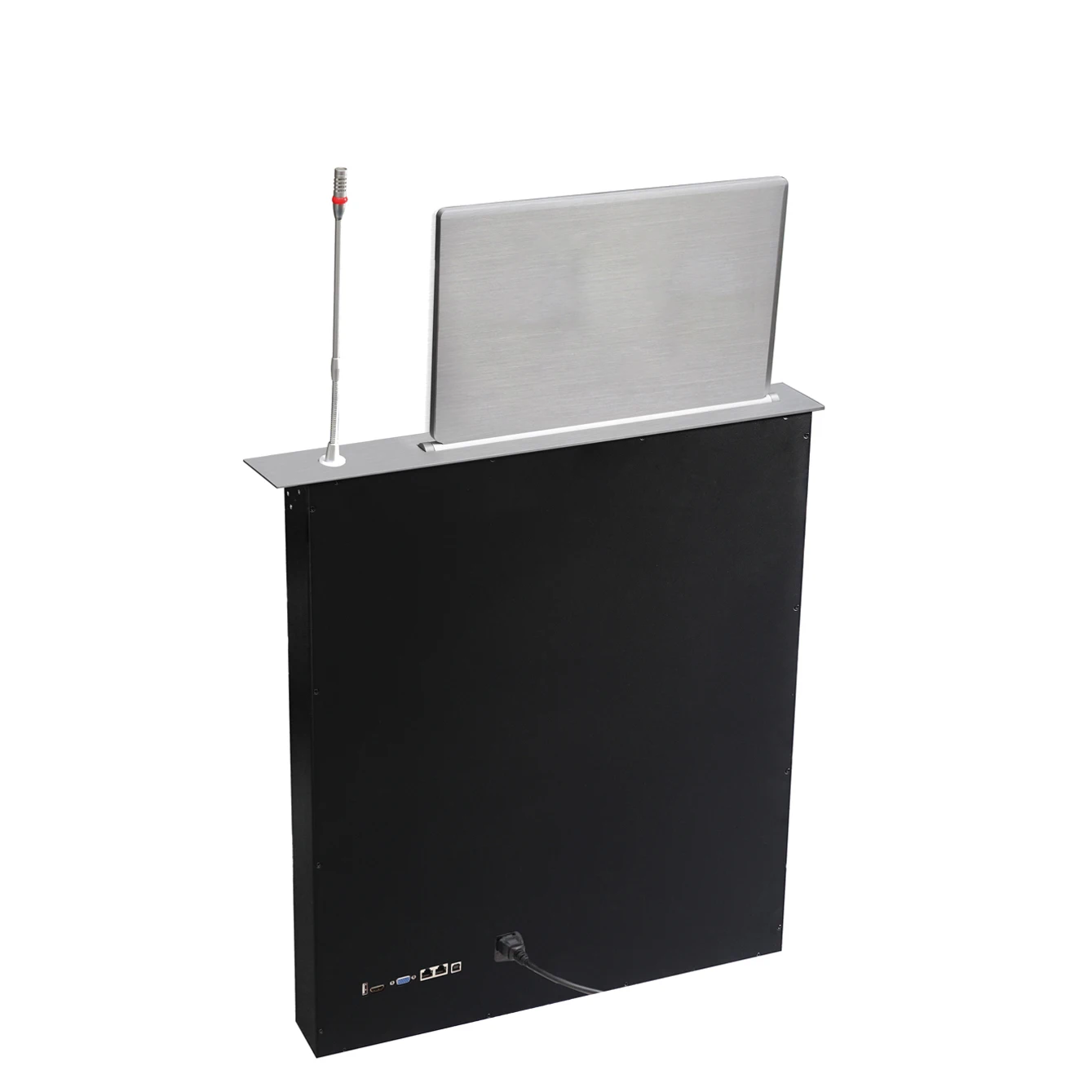 New arrival Motorized  pop up Lcd monitor lift with Microphone for paperless conference system equipment
