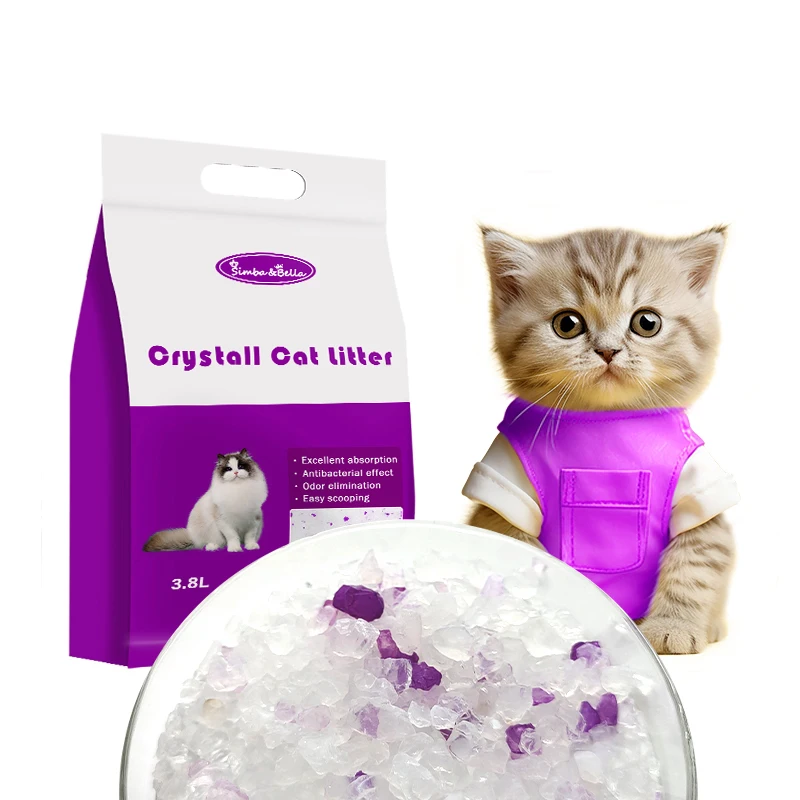 Wholesale High Quality Silica Gel Cat Litter None Dust Agglomeration Crystal Silica Cat Litter