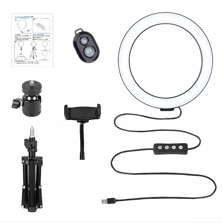 10 Inch  26 cm Make Up Photography LED Ring Light With  Remote Tipod