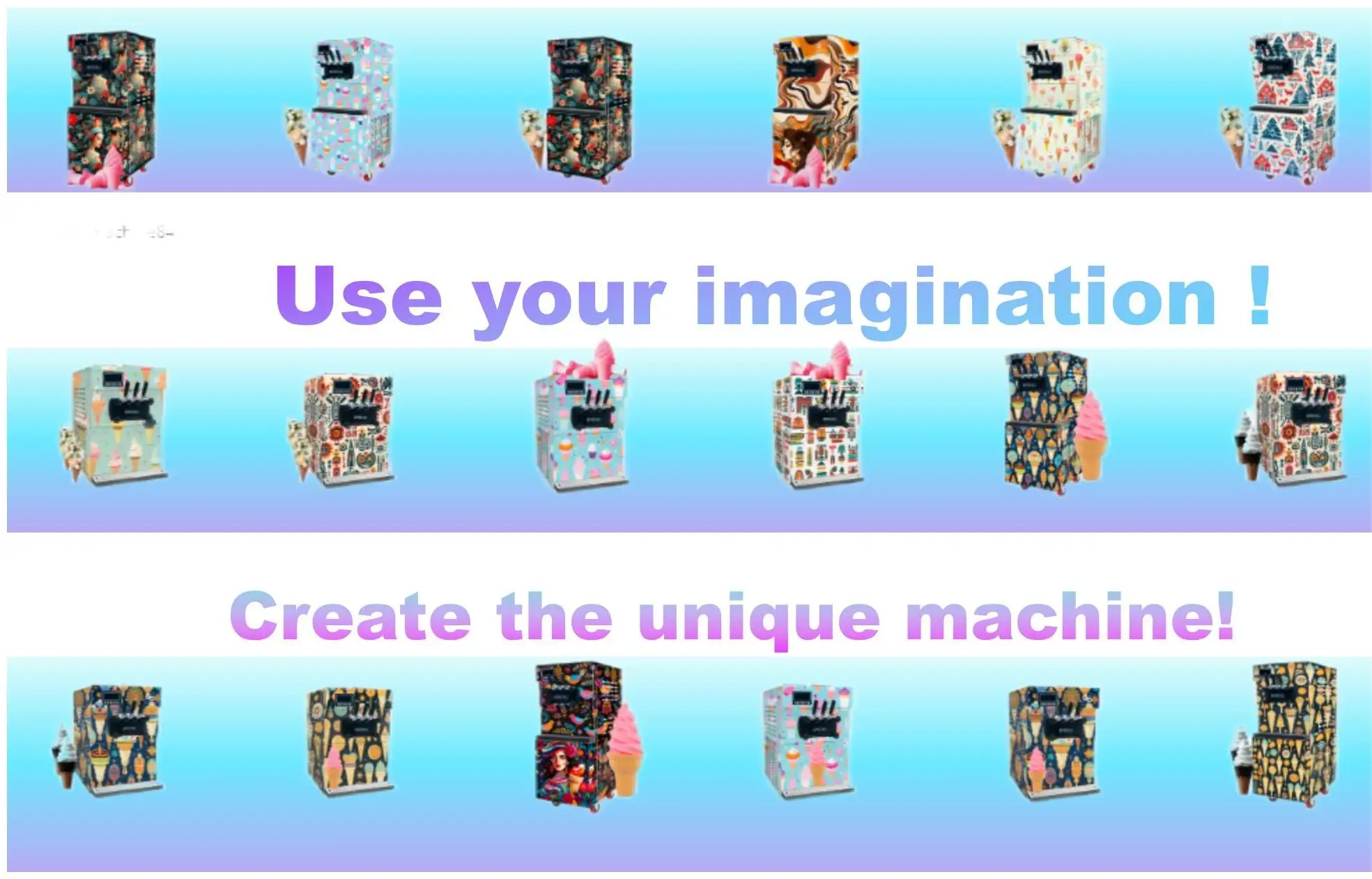 Brenu manufacture Automatic Big Capacity A Cornet De Glace R404a Automatic Soft Vending Serve Ice Cream Maker Machine For Busine