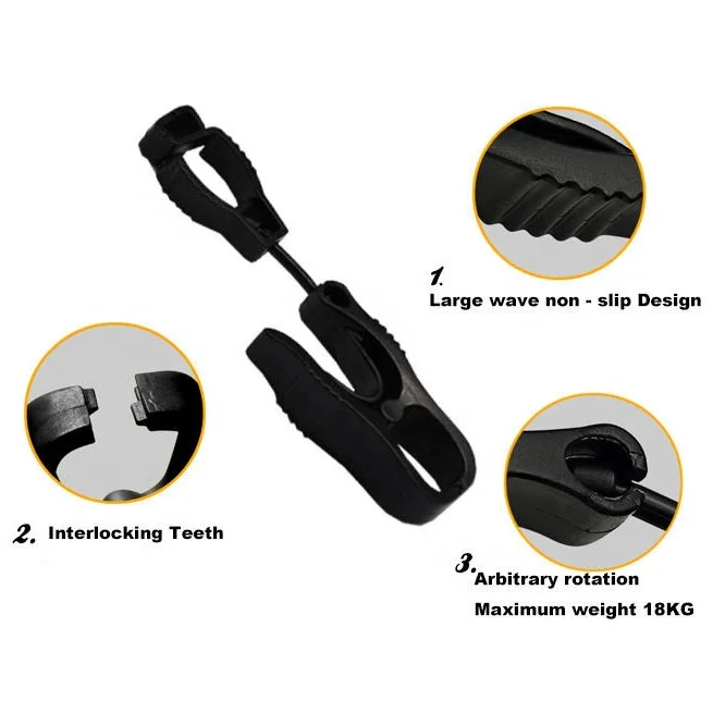 GLOVEMAN Customizable Anti-lost Safety Work Glove Keeper Utility Clip Fixing Buckle Glove Clip Holder with Dual Clips