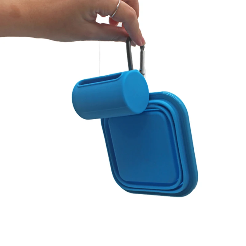 Custom Eco- Friendly silicone dog poop bag holder waste bag dispenser bag roll container carrier pouch