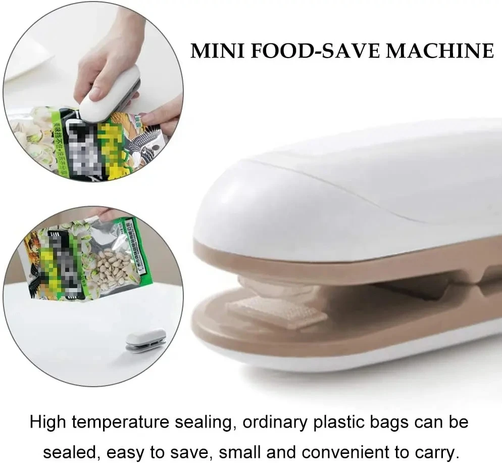 Handheld Food Plastic Bag Package Vacuum Sealing Machine Mini Sealer Portable Travelling Hand Press Heat Sealing Machine