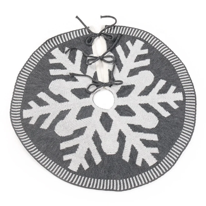 Snowflake Creative Christmas Tree Decoration Soft Knitted Christmas Ornament Christmas Tree Skirt
