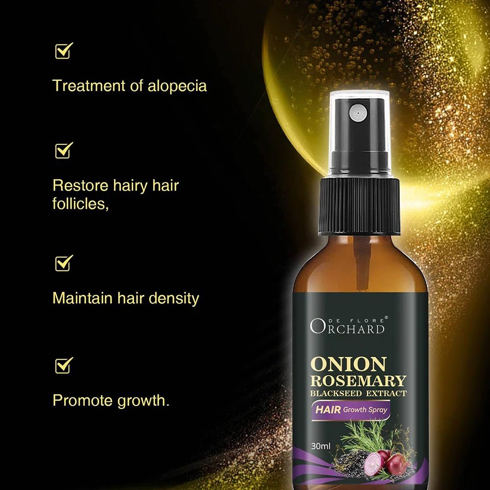 Free Sample Hair Onion Oil With Rosemary And Black Seed Oil Control Hair Loss Promotes Hair Growth Spray