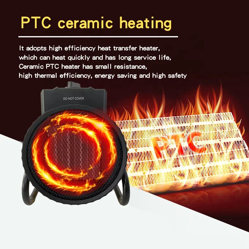 2000 Watt Fast Heating Portable Electric Fan Heater New Design Mini Electric Ptc Air Fan Heater Motor Customized Stainless Steel