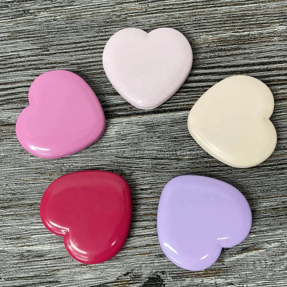 Heart-Shaped Foldable Pocket Mirror - Red/Pink/Purple Travel Makeup Mirror for Women, Home & On-the-Go