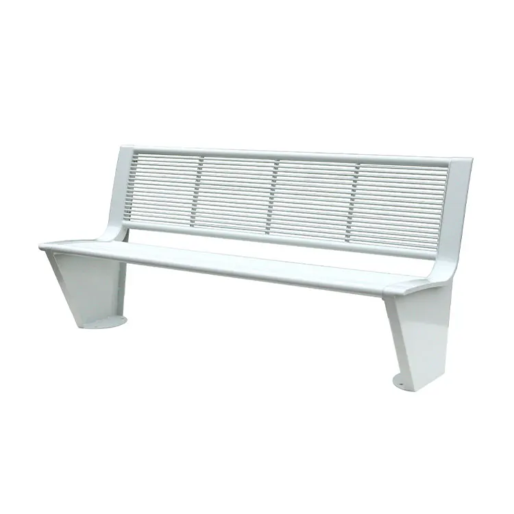 patio furniture cream white commercial modern metal outdoor garden bench seat