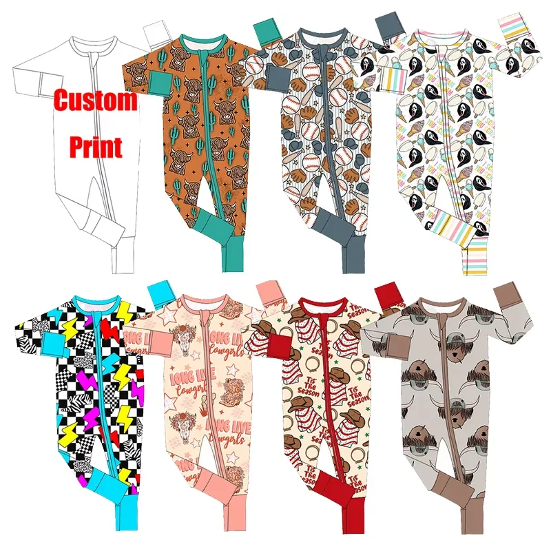 Actions speak louder than words / Custom Design Baby Bamboo Romper Two Piece Pajamas Baby Clothes