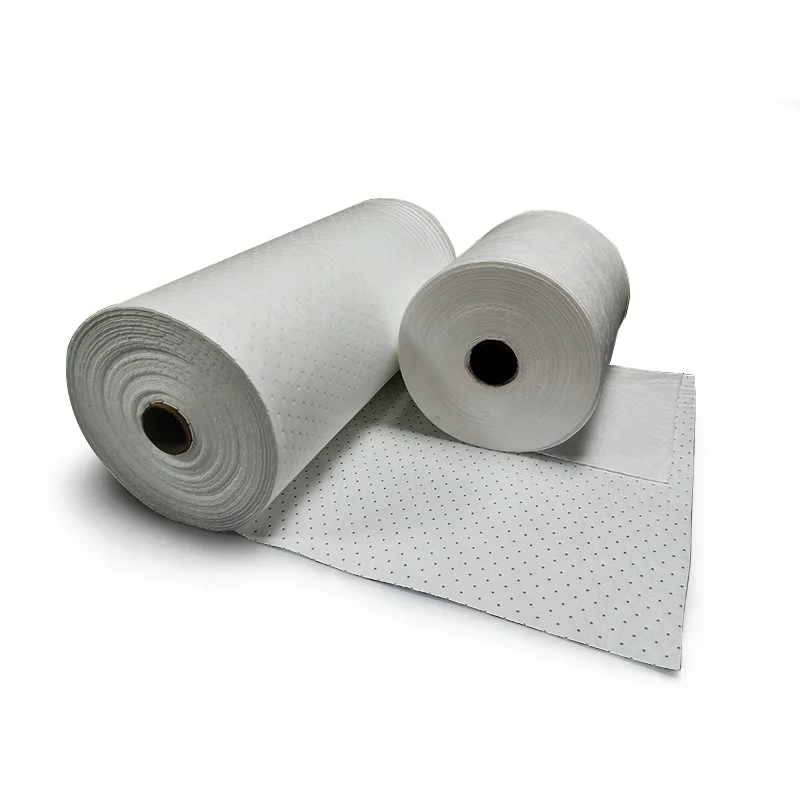 White Color Oil Only Absorbent Perforated Roll