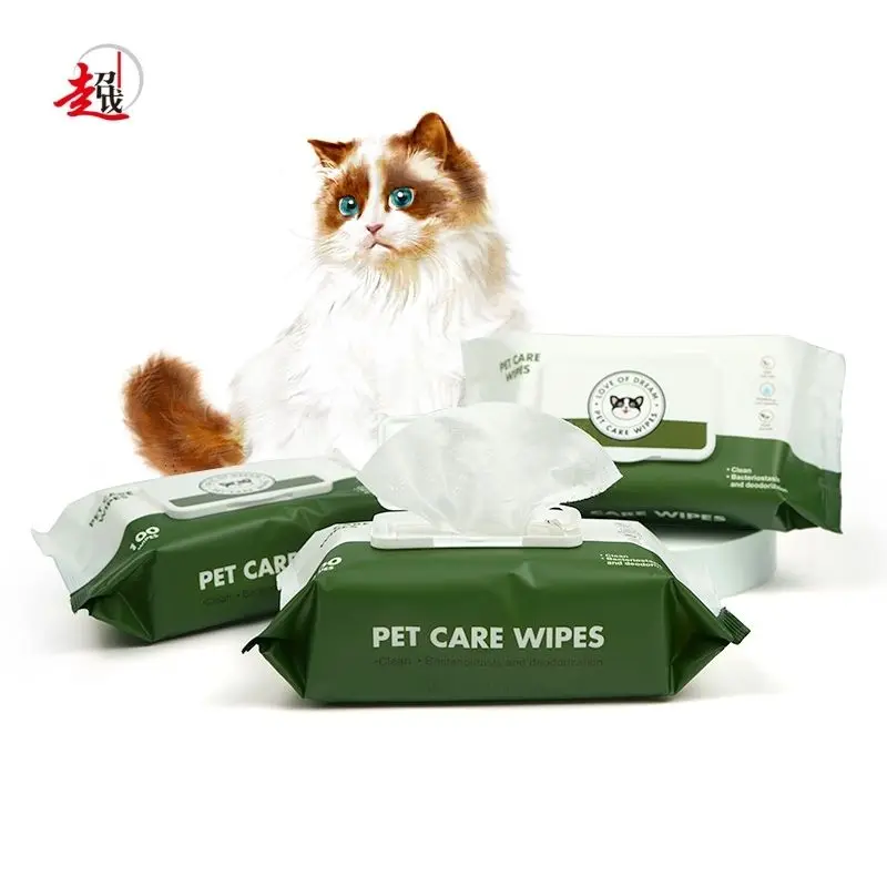 Eco-Friendly Bio Degradable Custom Label Printed Organic Water Pet Wet Wipes for Dog Wet Tissues