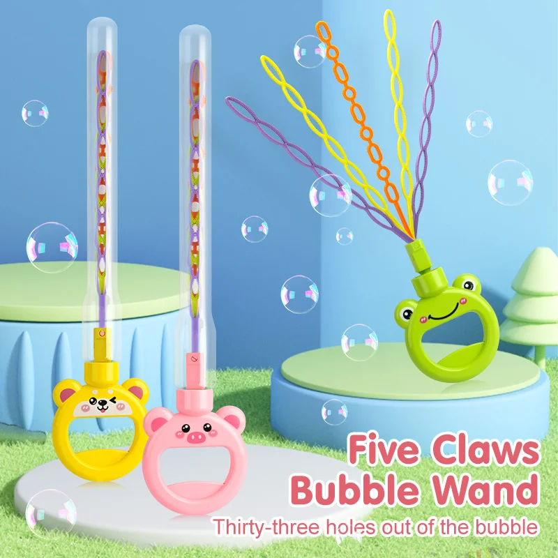 33 Holes Bubble Wand Outdoors Activity Cartoon Five Claw Bubble Sticks Soap Bubble Wand for Kids
