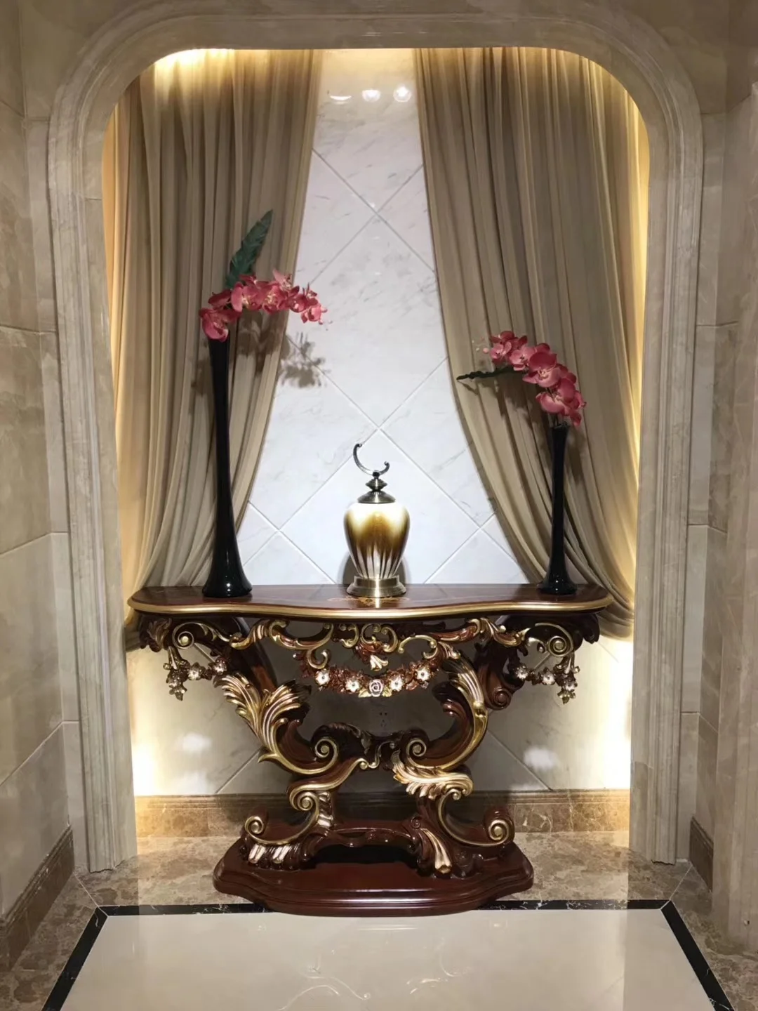 
European livingroom furniture italian classical passageway console table and entrance table for majilis 