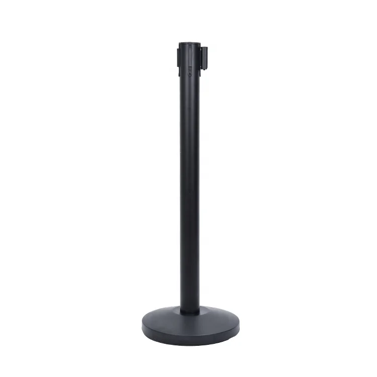 Single Belt Metal Retractable Barricade Stand