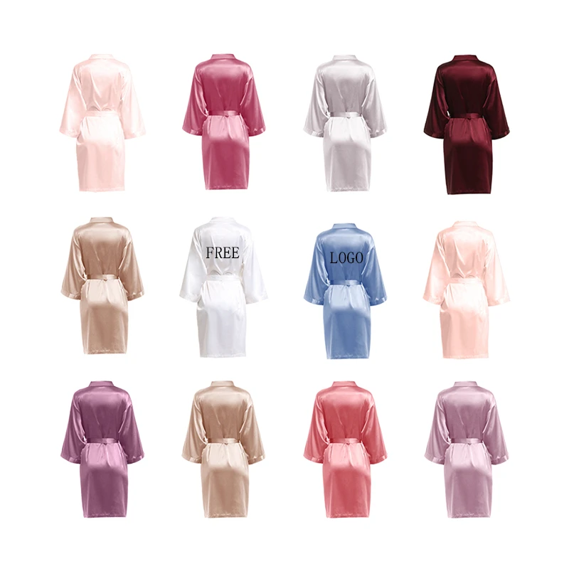Manufacturer hotel robe wholesale satin kimono custom LOGO silk robes in bulk