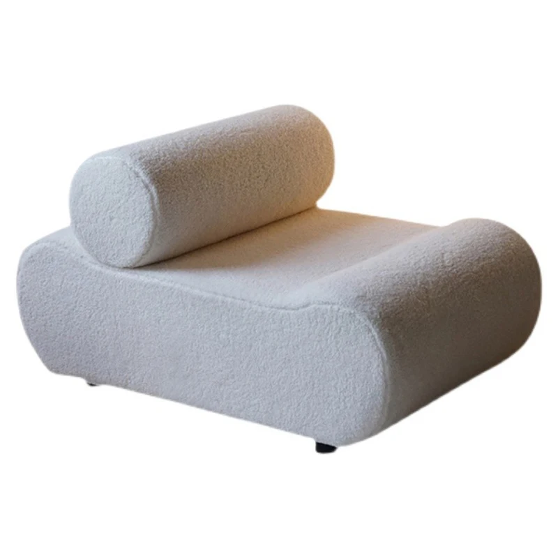 Light Luxury Lambskin Sofa Wabi-Sabi Style Nordic Retro Design Creative Homestay Special-Shaped Module Combination Sofa