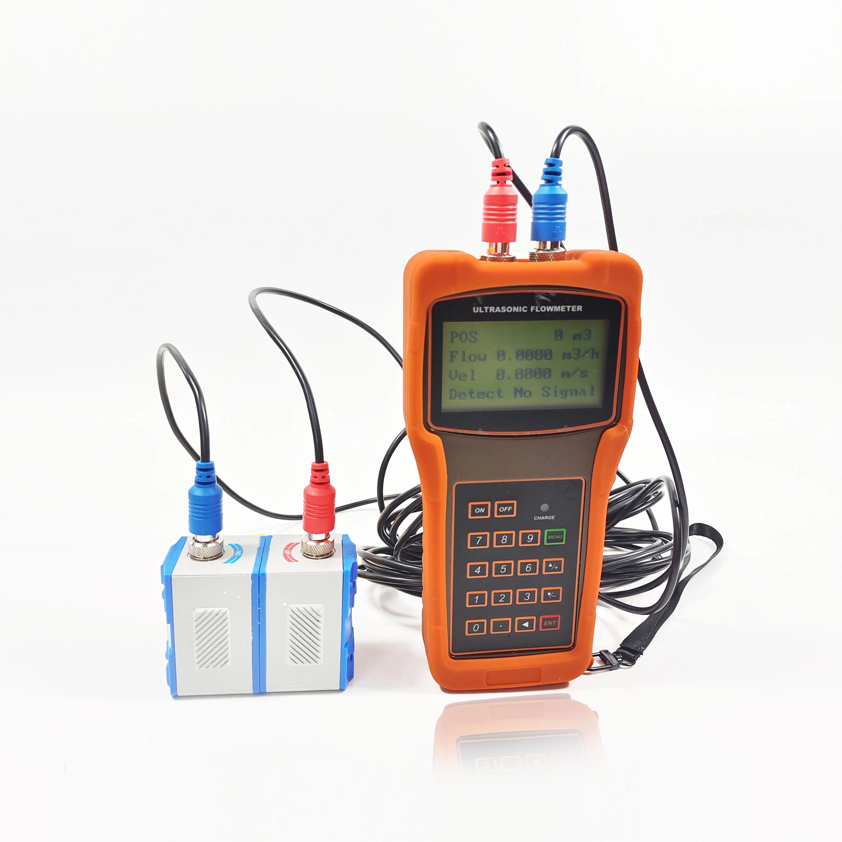 DN15-6000mm Liquid Pipe Mounted Portable Hand Held Clamp On Ultrasonic Flow Meter