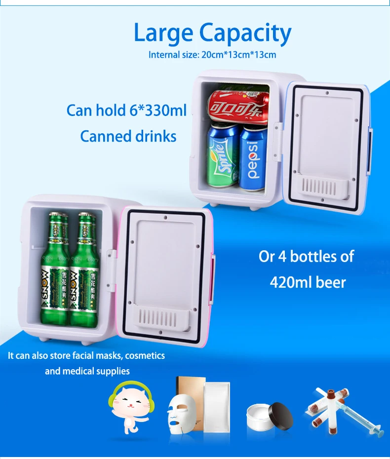 Custom portable hot cold 4 litres small table mini fridge for hotel fridge