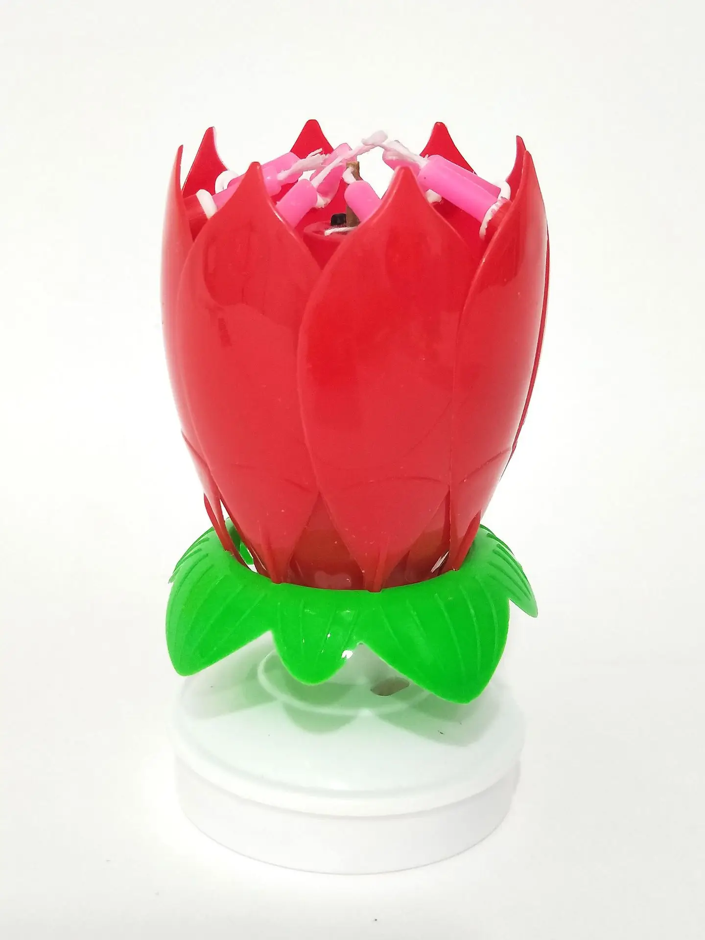 Wholesaler high quality singing sparking rotating lotus flower music birthday candle
