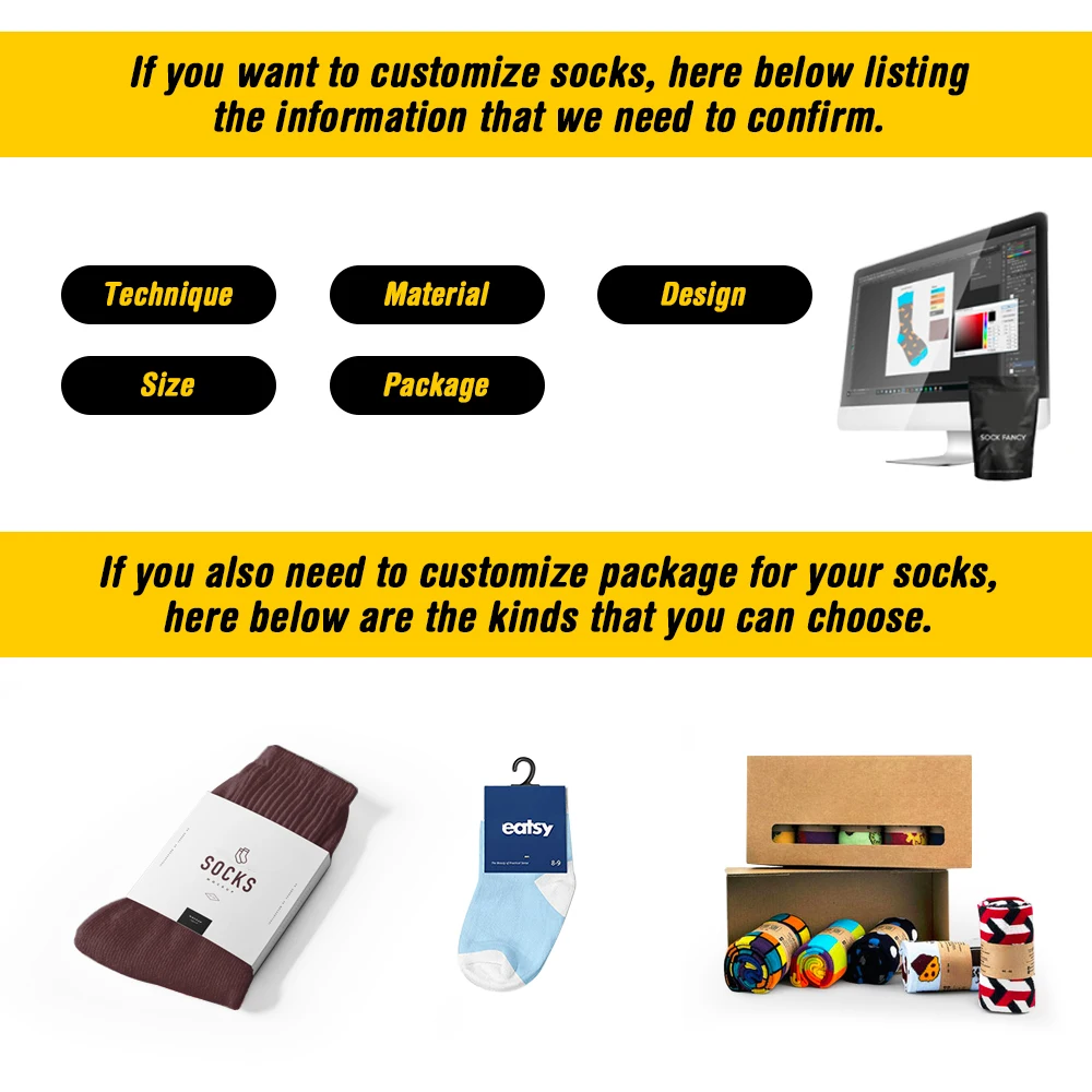 URON happy funny socks best quality socks organic cotton custom design socks